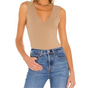 Free People NWOT Tan Sleeveless Bodysuit